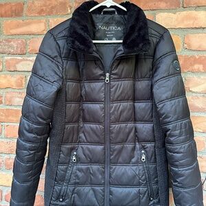 Nautica Women's Black Water Resistant Puffer Jacket / Coat~ Large